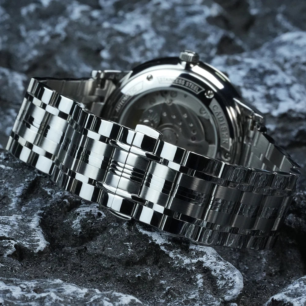 CADISEN Mechanical Wristwatches MIYOTA 9015 Movement Automatic Ultra-thin Watch Sapphire Waterproof Rose Gold Business Watches