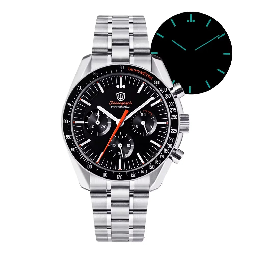 Relógio Masculino Watchdives New Wd1863 Quartz VK63 Chronograph, Safira Abaulada, Impermeável, 39Mm, Aço, Marca Premium, Luxo Business