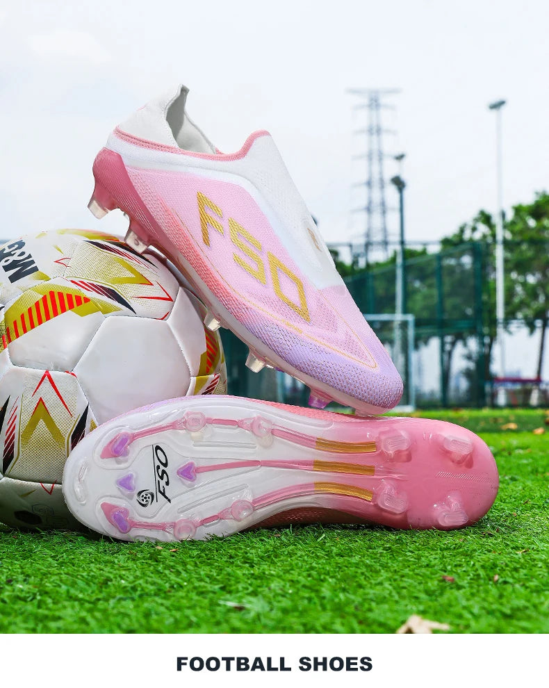 New Men's Football Boots, Non-Slip Outdoor Sneakers, Match Grass Cleats, High-Quality Soccer Shoes, Futsal, Hot-Selling High-Top Light Boots