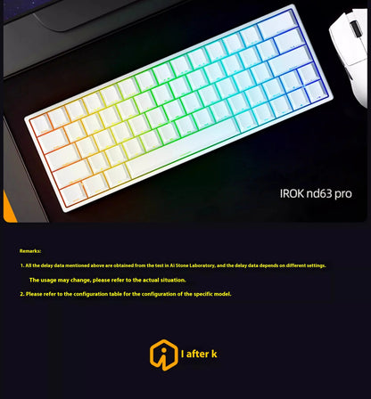 Irok Nd63 Pro Mechanical Keyboard Wired Magnetic Switch Hotswap RGB E-Sports Customize Keyboard For Accessories Office Gaming