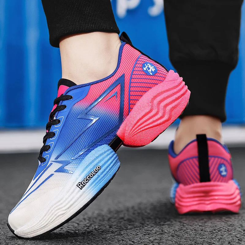 Couple Sports Shoes Professional Marathon Comfortable Jogging Shock-absorbing Training Shoes High Rebound Anti-Slip Racing Shoes