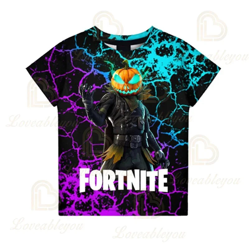 Fortnite Boys T-shirt Kids Tops Summer Children Clothes 3D Funny Battle Royale Game Graphics T-Shirt Toddler Girls Top Tee