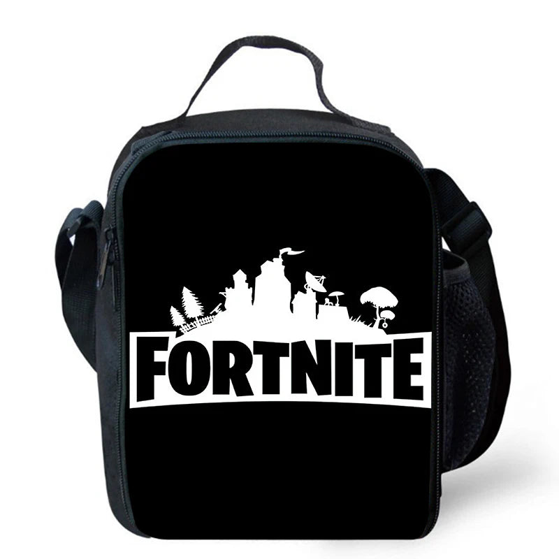 Cute Cartoon Lunch Bag Insulated Thermal Food Container Leakproof Reusable Fortnite Lunch Cooler Bag for Kids Students