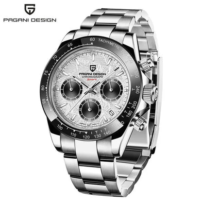 PAGANI DESIGN V2 40MM Meteorite Dial Men Quartz Watches Sapphire Retro Chronograph Waterproof Watch For Men