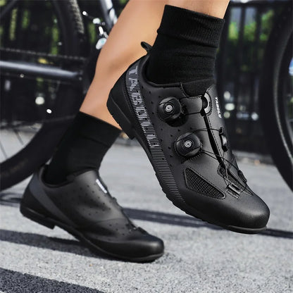 Lock-Free Cycling Shoes, Flat Pedal Shoes for Men, Bike Cleat Sneakers, MTB Bicycle Biking Shoes for Women, Breathable Indoor Boots