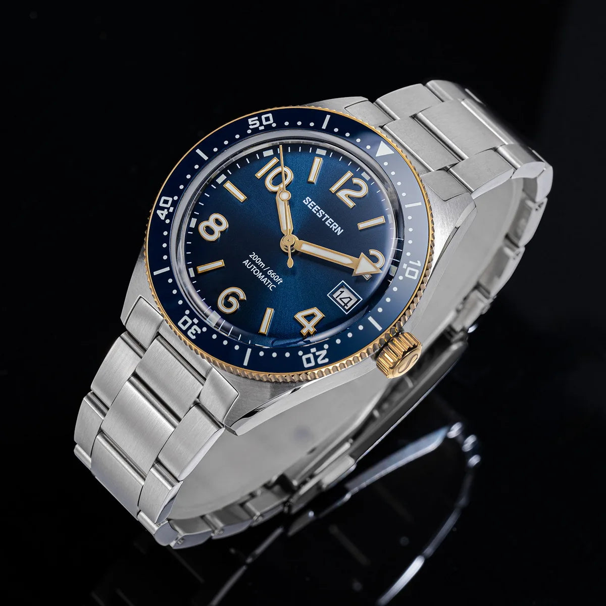 Sugess Diveing Watch of Men Automatic Mechanical Wristwatches 20ATM Waterproof Sapphire NH35A Movement BGW9 Luminous New S434-2