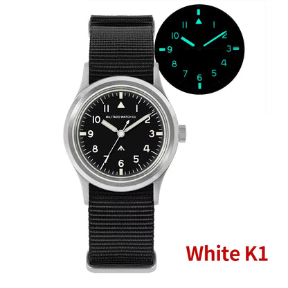 Militado ML14 Quartz Watch Cream Dial VH31/VH65 Sweep Movement Bubble K1/ Sapphire Luminous 36Mm Vintage Watches 100M Waterproof