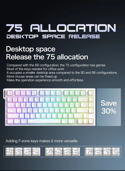ATTACK SHARK R82HE Gaming Keyboard Magnetic 75% Wired 8000Hz Rapid Trigger ProGamer Keyboard, 0.005mm RT Accuracy, 0.08ms Latency