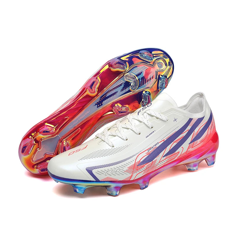 Chaussures de football pour adultes, économiques, en tissu mélange de polyuréthane, avec crampons en caoutchouc résistants et antidérapants, idéales pour les amateurs et les passionnés de football.