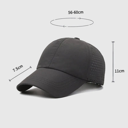 Schnelltrocknende Sonnenkappe für Damen, Outdoor-Freizeit-Sportmütze für Herren, Baseballkappe in Übergröße (60–65 cm), verstellbare Sonnenblende, Schirmmütze