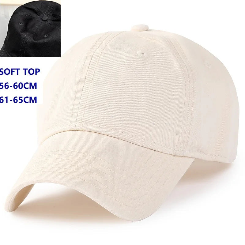 Baseball Caps for Big Head Men Women XXL Oversize High Crown Adjustable Plain Solid Snapback Hats 56-60cm 60-65cm
