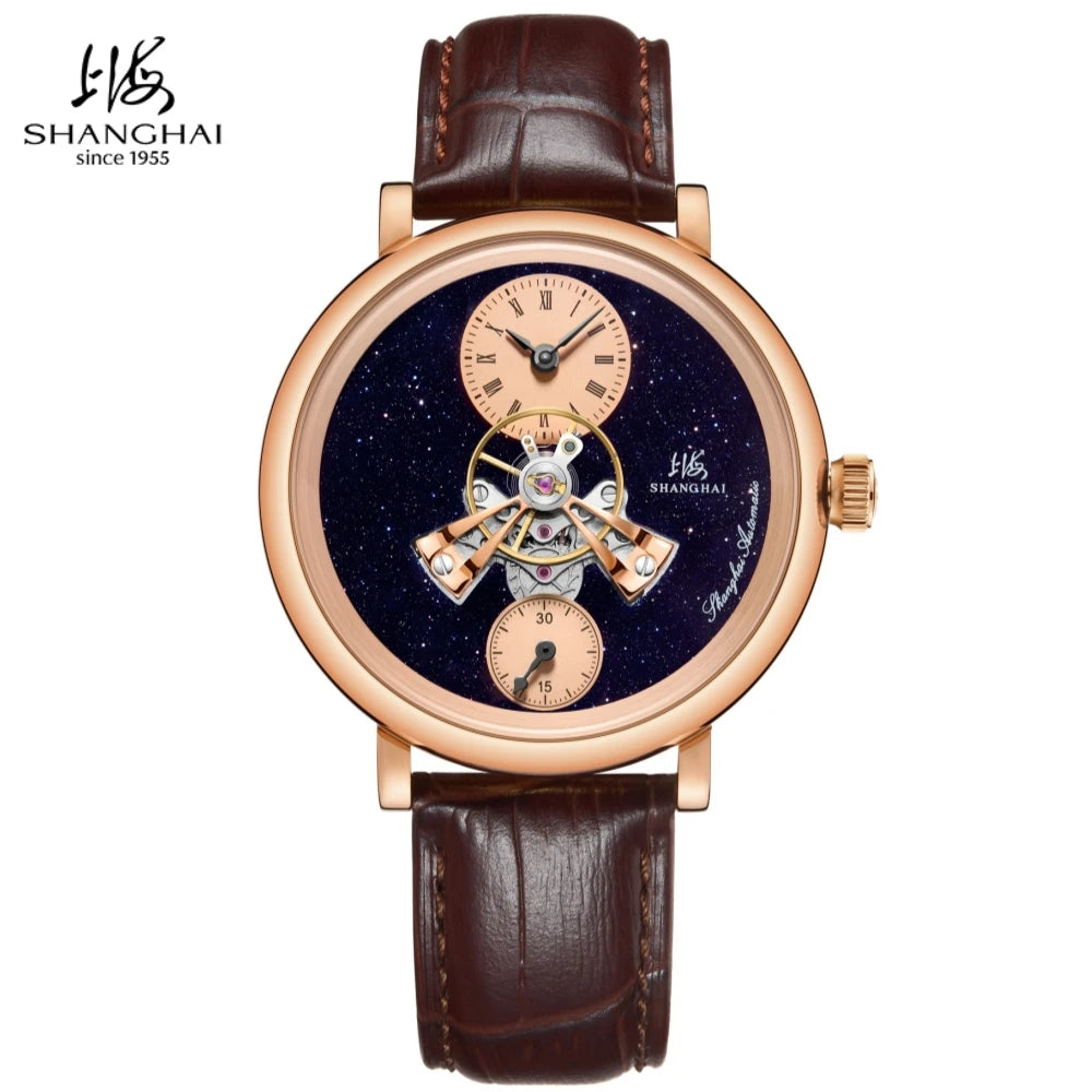 Shanghai The Bund Sky Dome Series Men's Mechanical Watch, 42mm Center Flywheel Automatic, Limited Edition Brand Watch