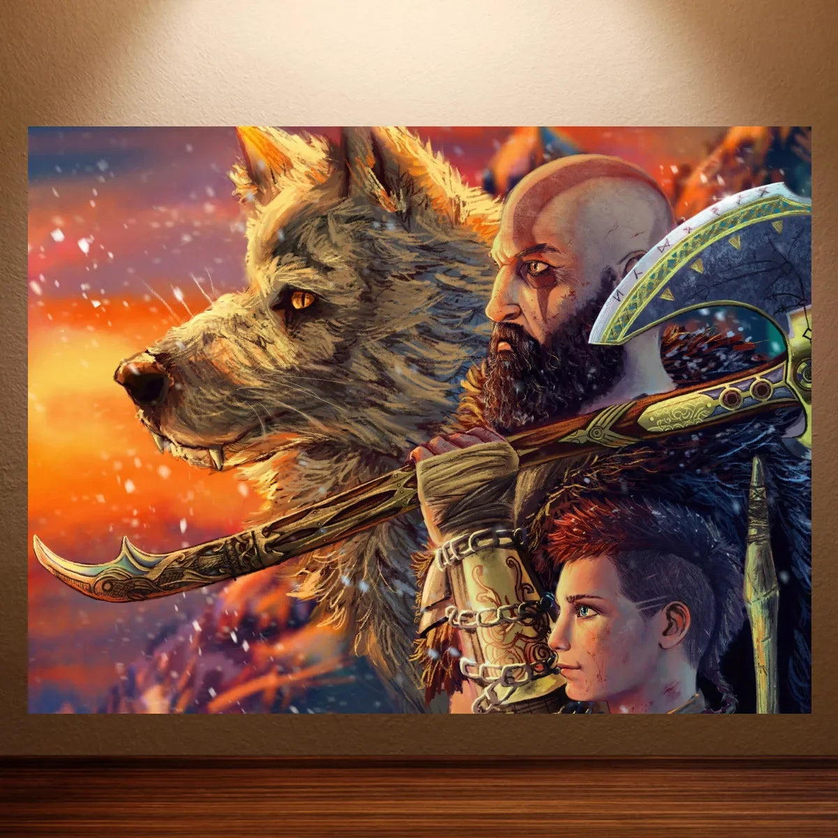 Kratos Poster God of War Game Poster Classic Video Games Poster Canvas Wall Painting Game Room Wall Decor Room Wall Ar