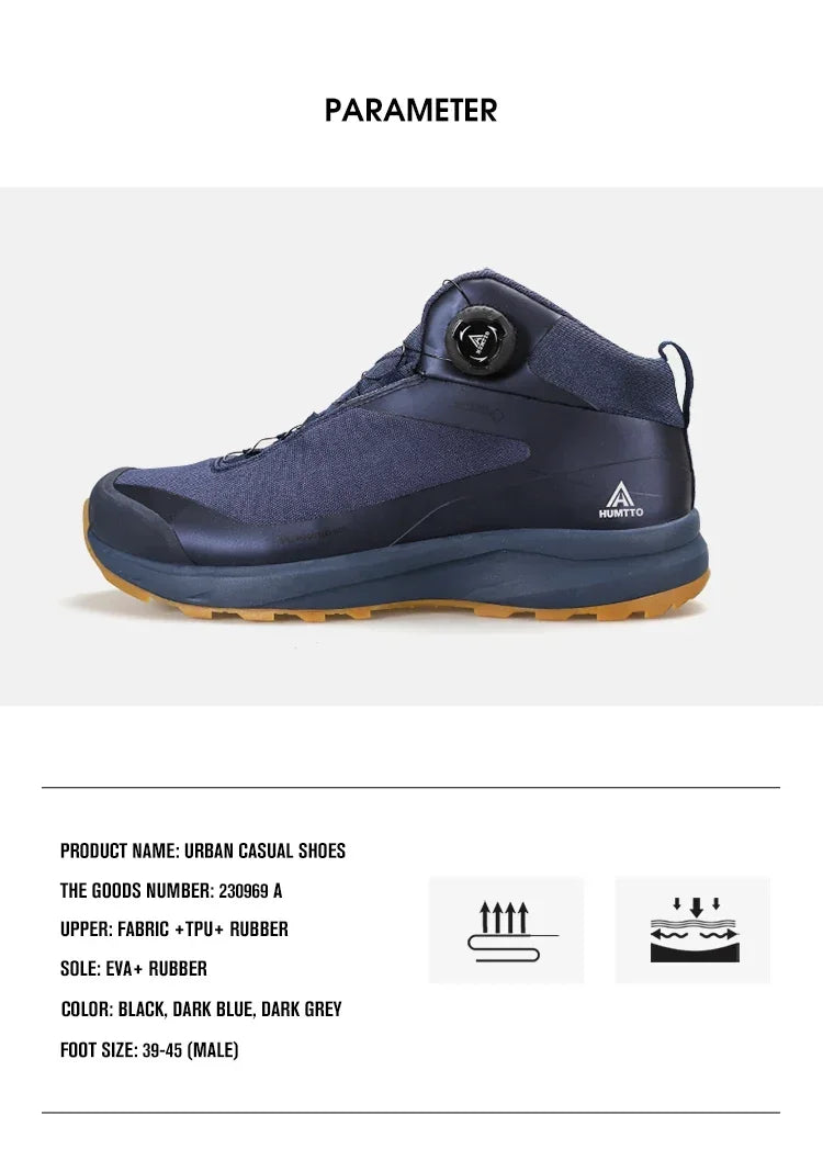 Zapatos de cuero HUMTTO para hombre, calzado deportivo de invierno para camping y actividades al aire libre, botas de trekking transpirables, zapatillas de senderismo antideslizantes para hombre