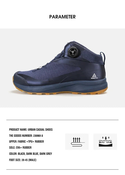 Zapatos de cuero HUMTTO para hombre, calzado deportivo de invierno para camping y actividades al aire libre, botas de trekking transpirables, zapatillas de senderismo antideslizantes para hombre