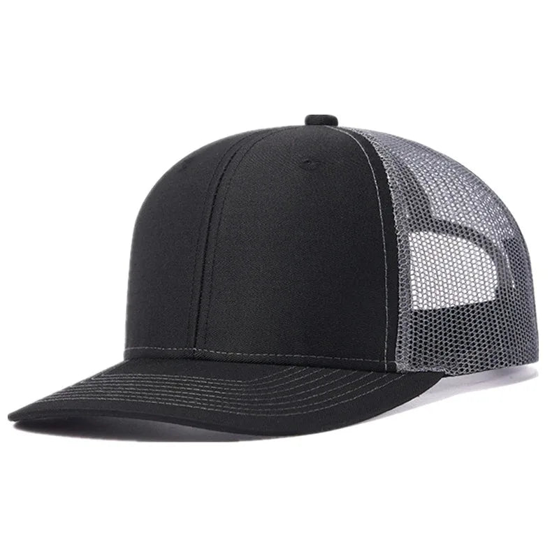 Unisex-Kappe mit leicht gebogener Krempe im Trucker-Stil – Freizeit- und Outdoor-Kappe für Damen und Herren, atmungsaktiv, für den Sommer