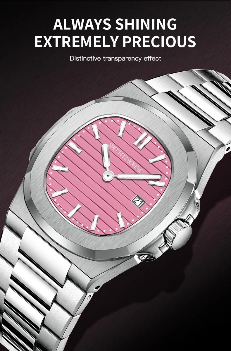 Specht & Söhne New Arrivals Mens Watch Rose Gold 5711 Classic Sports Watches Ultrathin Stainless Steel Sapphire 50M Waterproof