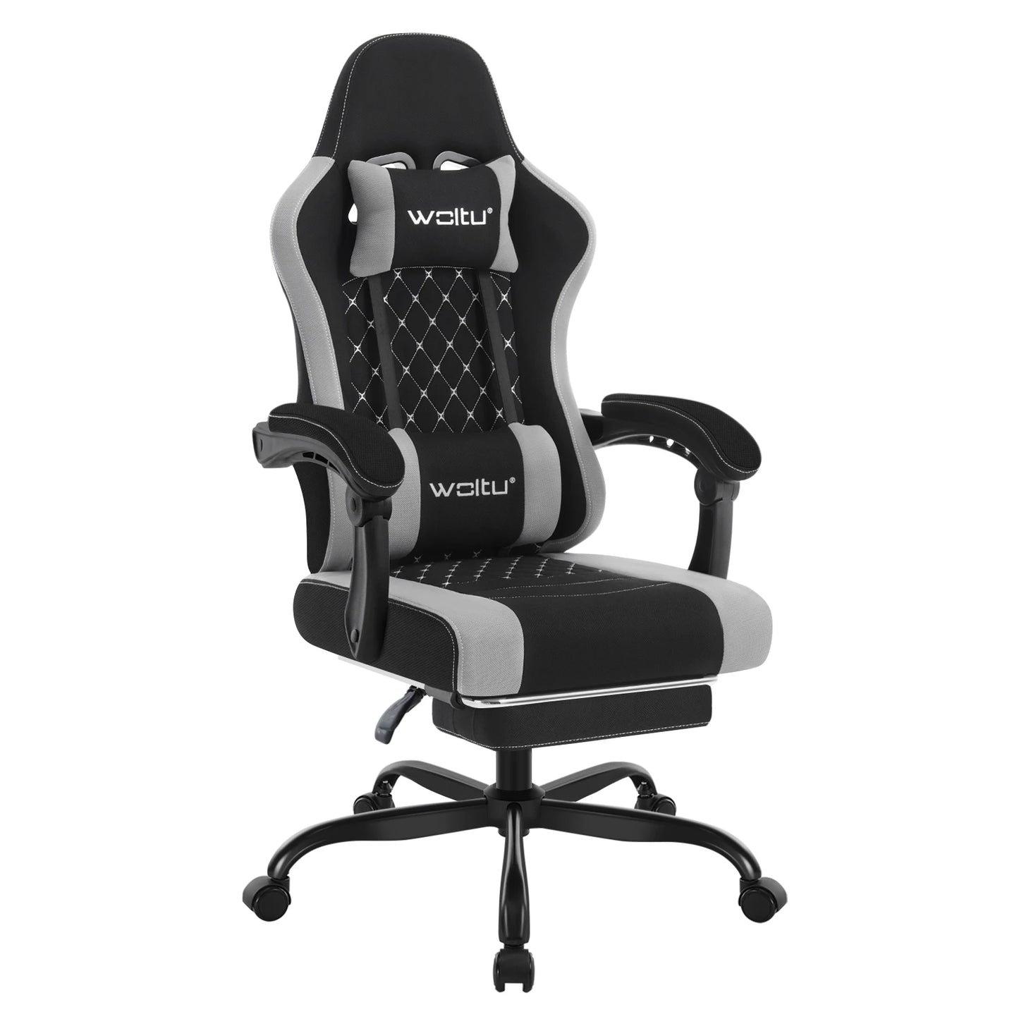 WOLTU Massage Gaming Chair Ergonomic Gamer Chair with Footrest, Lumbar Support, Adjustable Headrest, Swivel Computer Office Chair