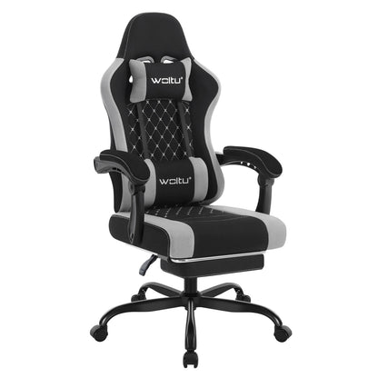 WOLTU Massage Gaming Chair Ergonomic Gamer Chair with Footrest, Lumbar Support, Adjustable Headrest, Swivel Computer Office Chair