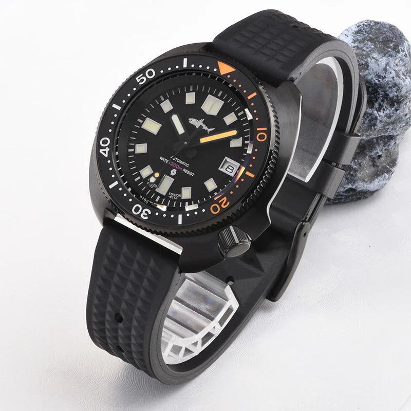Heimdallr Men's watches 44mm PVD 6105 Diver Watch Japan NH35 Movement Automatic 200M Waterproof Ceramic Bezel Wristwatch