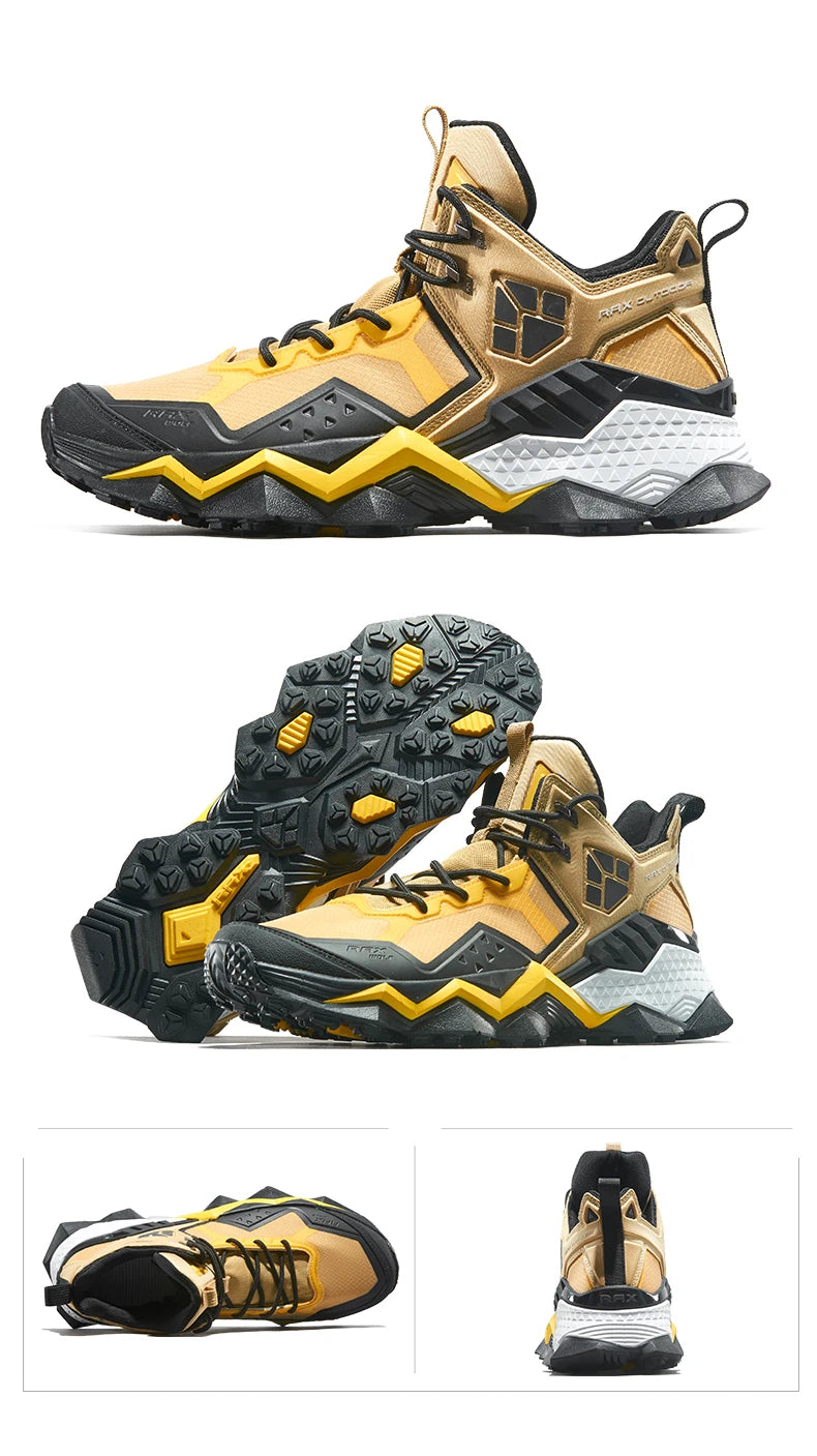Rax Men's Waterproof Hiking Shoes Breathable Hiking Boots Outdoor Trekking Boots Sports Sneakers Tactical Shoes