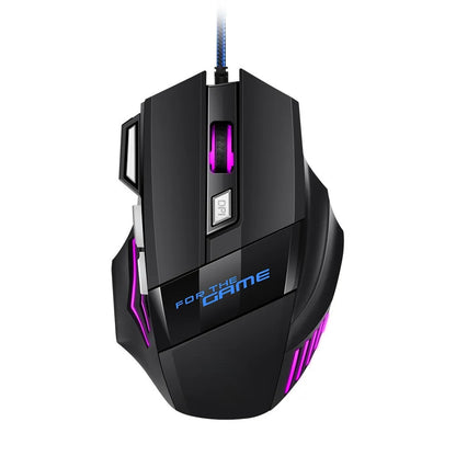 1 rato gaming USB Hyperspeed novo para PC, retroiluminado RGB, rato gaming ergonómico 7D para esports, com fios, para portátil e PC gamer