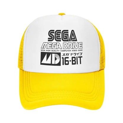 Gorra de béisbol de malla Sega Mega Drive unisex, estilo hip-hop, snapback, transpirable para verano, con visera solar, tipo trucker y ajuste regulable