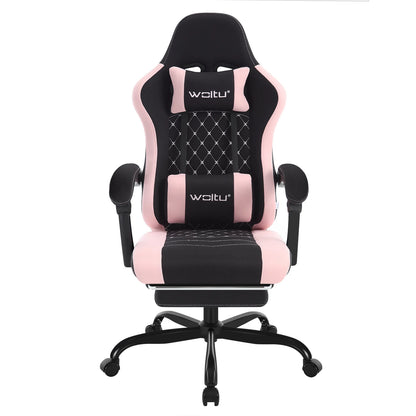 WOLTU Massage Gaming Chair Ergonomic Gamer Chair with Footrest, Lumbar Support, Adjustable Headrest, Swivel Computer Office Chair