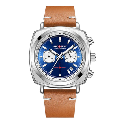 2026 New Square Watches for Men Multi-Functional Three-Eye Six-Pin Timing Waterproof Chronograph Quartz Watch Relogio Masculino