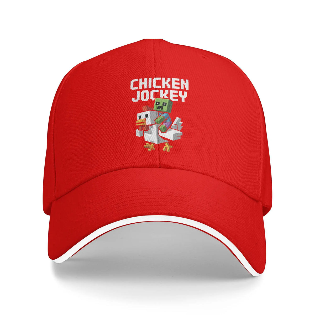 Chicken Jockey Zombie Pixel Art Zombie-Film-Baseballkappen für Männer und Frauen, Trucker-Cap, Outdoor-Workouts, verstellbare Sonnenhüte