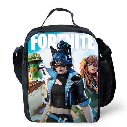 Cute Cartoon Lunch Bag Insulated Thermal Food Container Leakproof Reusable Fortnite Lunch Cooler Bag for Kids Students