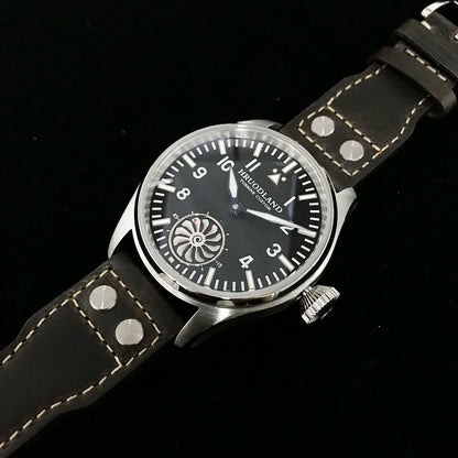 Hruodland 2025 Neue mechanische Herrenuhr Seagull ST3620 Retro-Pilot 43MM BGW-9 Leuchtend Saphirglas Turbine Reloj Hombre