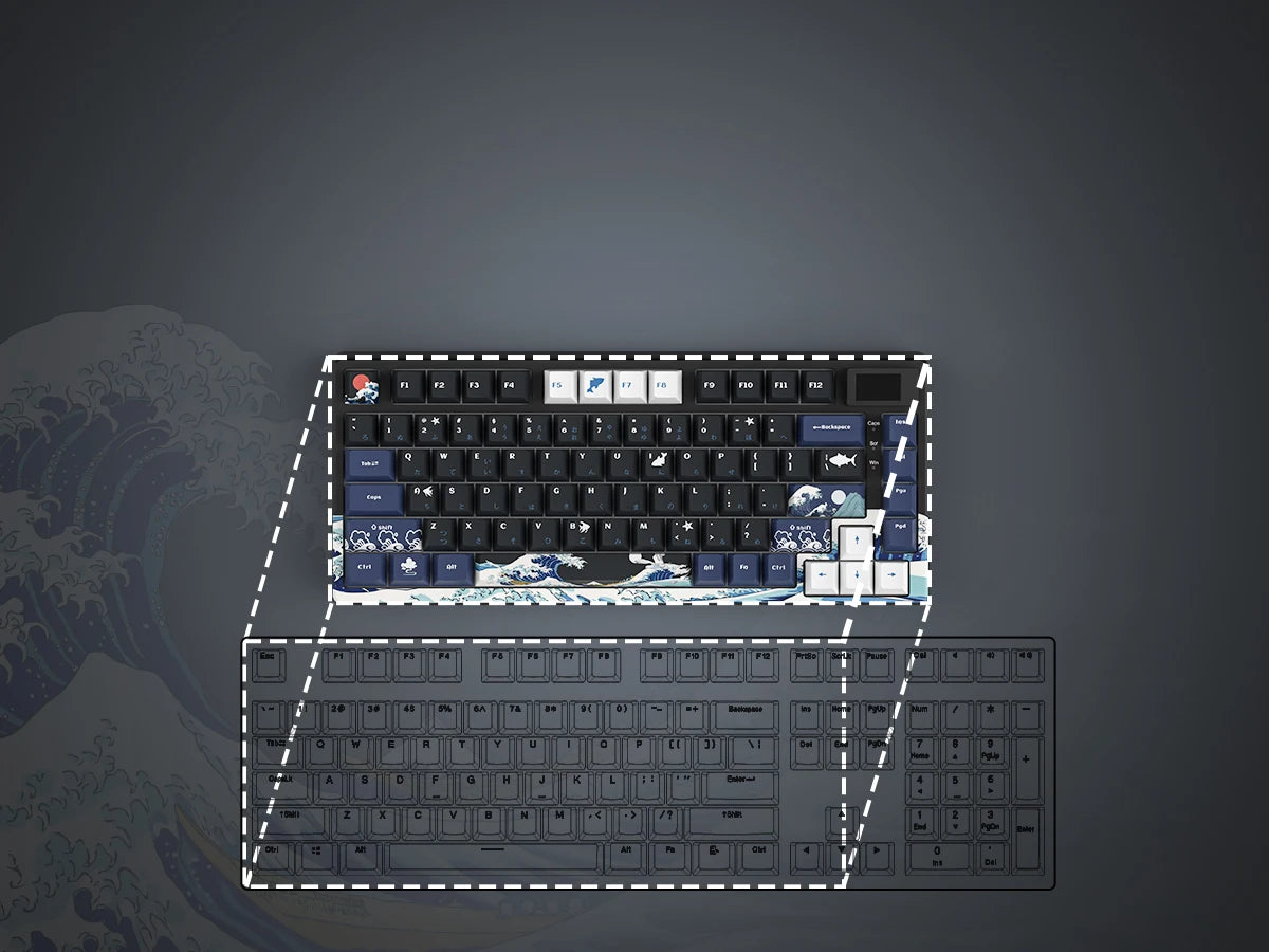 Teclado gamer Womier S-K80 con pantalla OLED a color, teclado mecánico gaming hot-swappable con montaje gasket y RGB personalizable