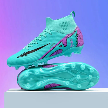 Nouvelles chaussures de football pour hommes, chaussures de soccer de haute qualité pour l'extérieur, chaussures de sport ultralégères pour l'intérieur, chaussures de sport antidérapantes à cheville haute, chaussures d