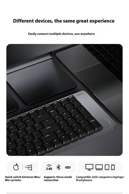 Tastiera meccanica Lofree FLOW2 Business Office, wireless Bluetooth e cablata, silenziosa con suono delicato, compatibile, mute, blocco in alluminio