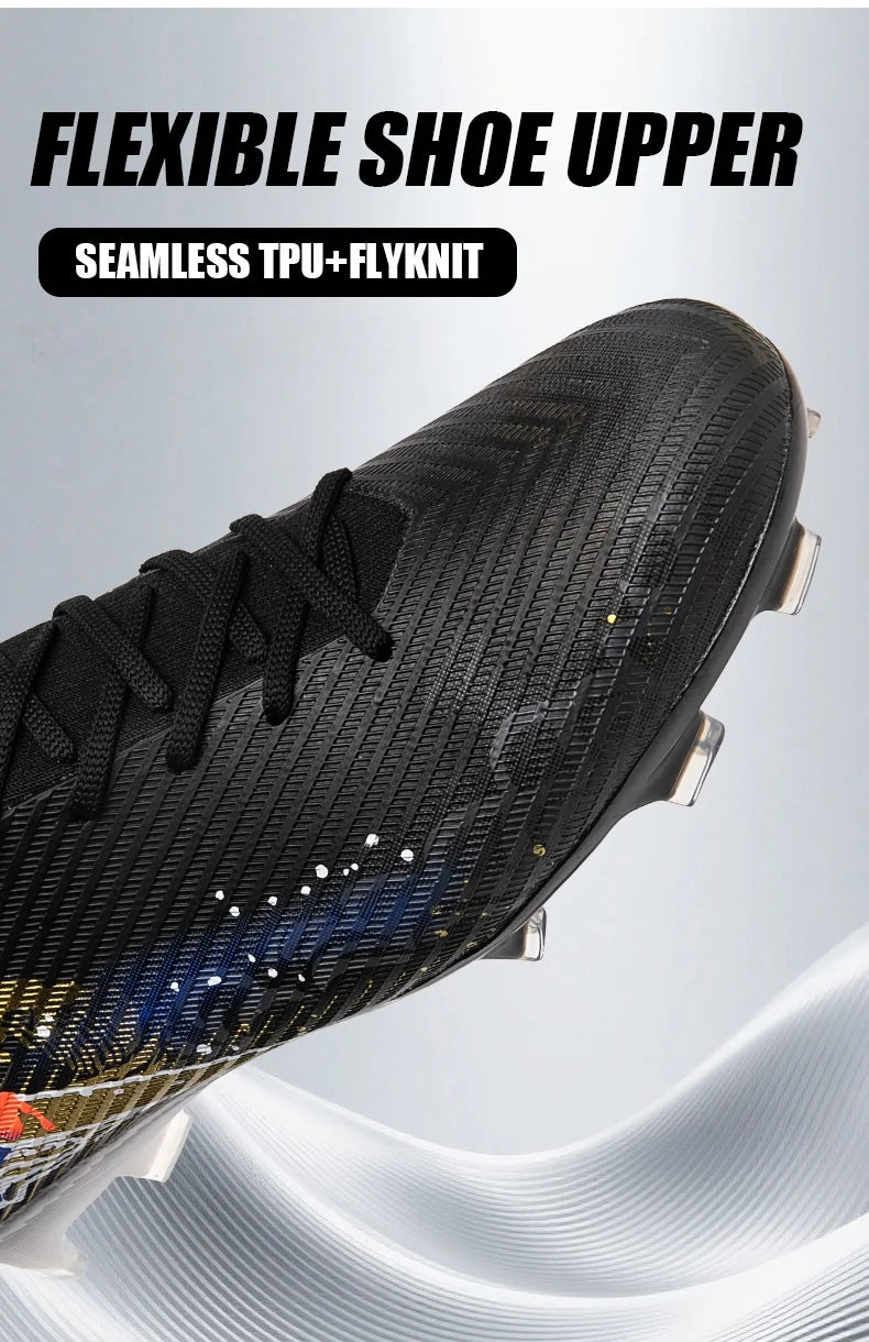New Men's Soccer Shoes FG Non-Slip Long Spikes Football Boots Soccer Cleats Training Shoes Match Ultralight Outdoor Drop Shipping