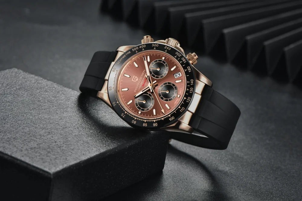 Nuevo original PAGANI DESIGN PD-1664 reloj de pulsera de lujo para hombre con movimiento de cuarzo japonés VK63, cristal de zafiro, cronógrafo impermeable dorado
