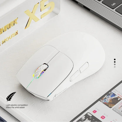Rato Gaming Sem Fios ATTACK SHARK X5 49g, Bluetooth Tri-Mode, Sensor Ótico PixArt para PC/MAC/Windows