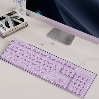 Tastiera cablata silenziosa EWEADN V3 per ufficio e gaming, design con tasti Film Key, ergonomica, per Windows/Laptop/PC/Desktop, accessorio e-sport