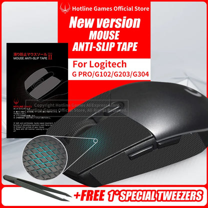 Cinta antideslizante Hotline Games para ratón Logitech G305 G203 G102 G304, almohadillas resistentes al sudor y adhesivos laterales antideslizantes para ratón