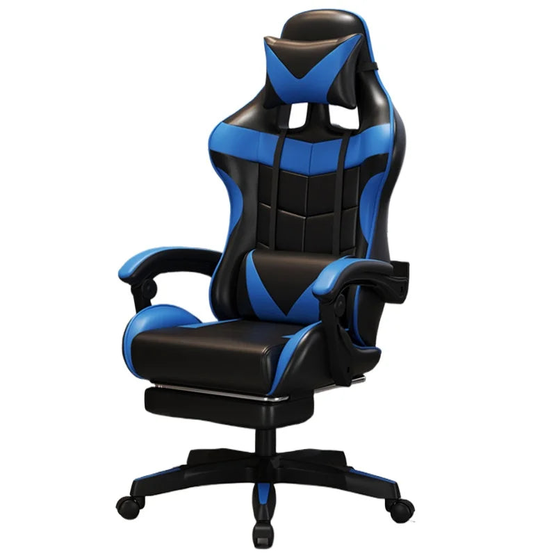 Ergonomic Gaming Chair for Home Office with Footrest, Reclining Computer Chair, Adjustable Swivel Gaming Chair with Lumbar Support for Streamers