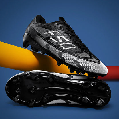 Lightweight AG/FG Soccer Cleats PU Fabric Sweat-Absorbent Upper TPU Non-slip Sole Durable Boys Girls Football Training