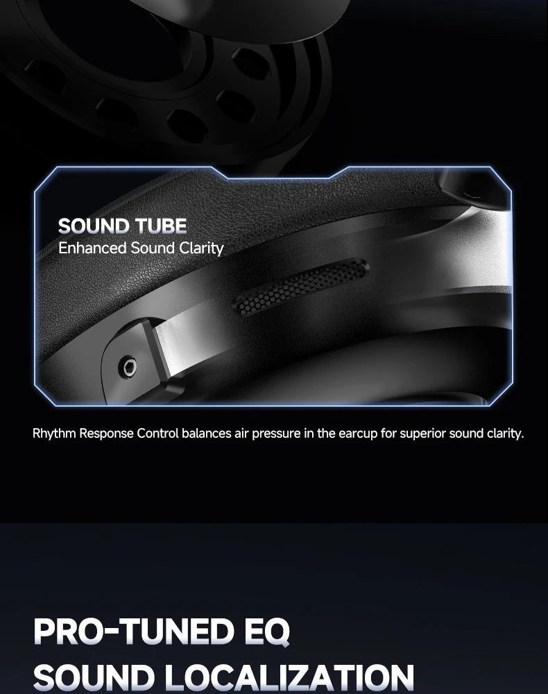 New Wireless Gaming Headphone, Bluetooth 6.0, 53mm Titanium Drivers, 7.1 Virtual Surround Sound, 15ms Zero-Latency, for PC/PS5/Mobile