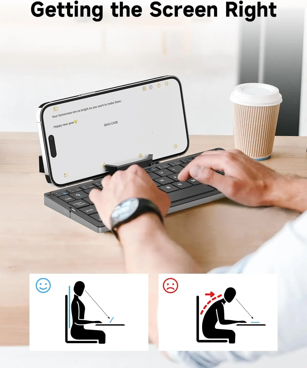Teclado plegable Jomaa Bluetooth recargable para portátil, iPad y teléfono, mini teclado plegable portátil