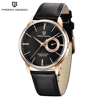 PAGANI DESIGN Men's Casual Quartz Watch Light Luxury All-Match Coated Glass Waterproof Stainless Steel Dial Date Display Watch