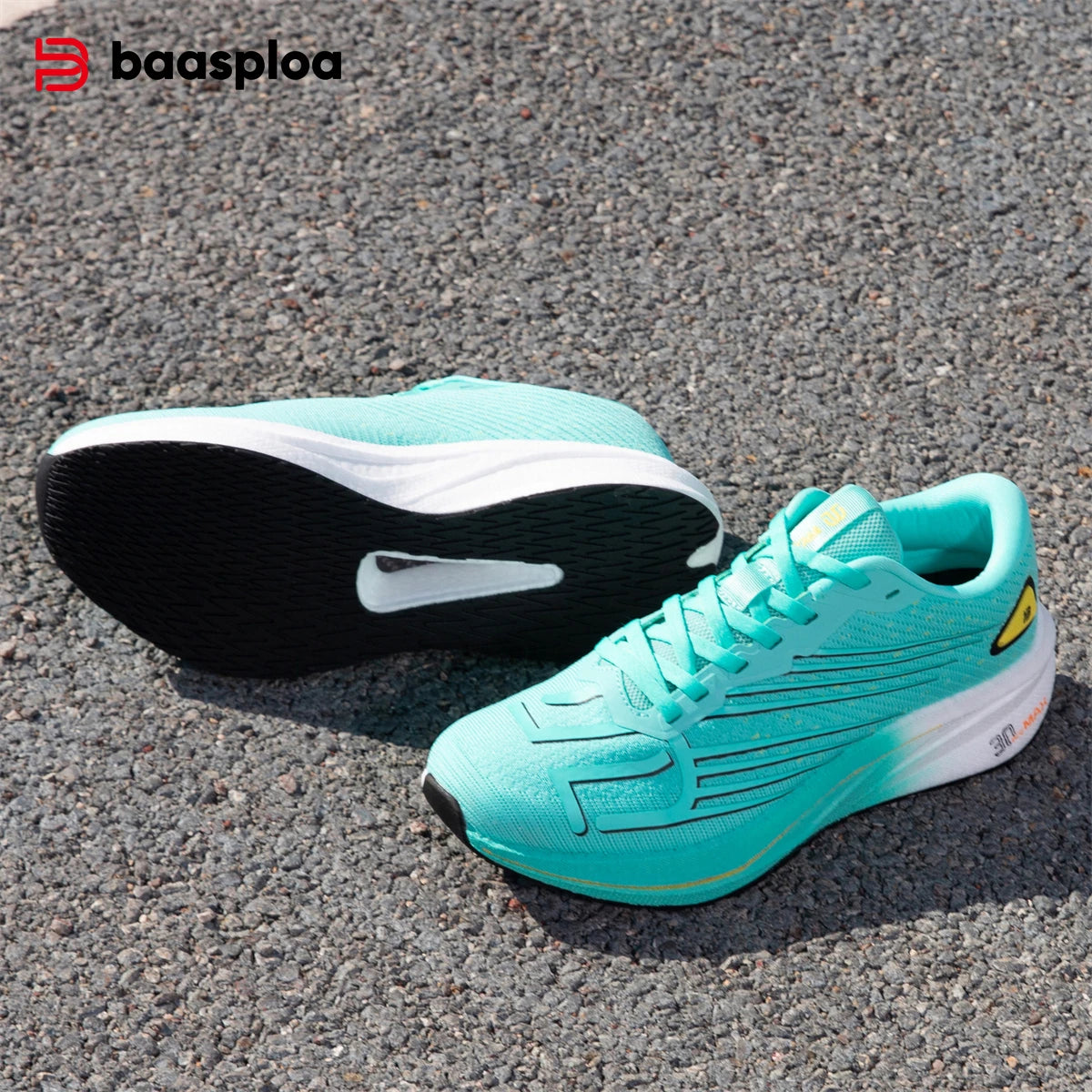 Baasploa Men's Professional Running Shoes Lightweight Breathable Jogging Sports Shoes Female Carbon Plate Anti-slip Sneakers