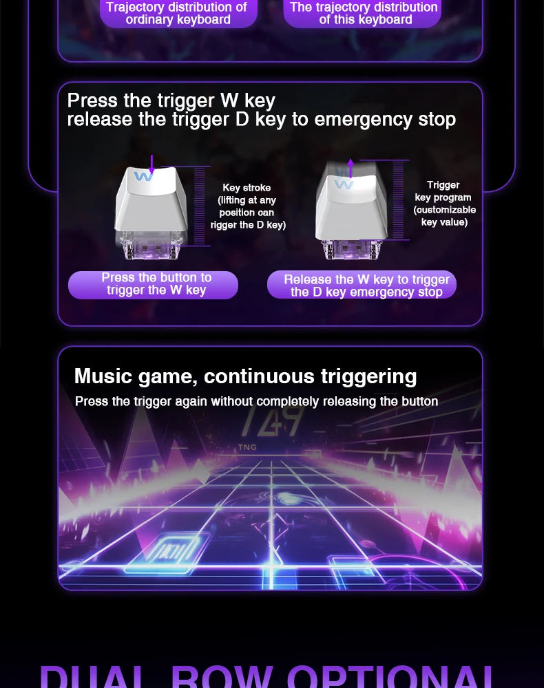 AULA WIN60 HE Magnetic Keyboard 21 Keys Butterfly Keycaps Wired 8K Return RGB Hotswap Customized E-sports Gaming Keyboard