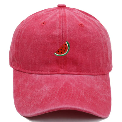 Printed Watermelon Baseball Cap Men's Washed Soft Top Retro Dad Hats Women's Casual Versatile Fashion Trend Duck Tongue Caps