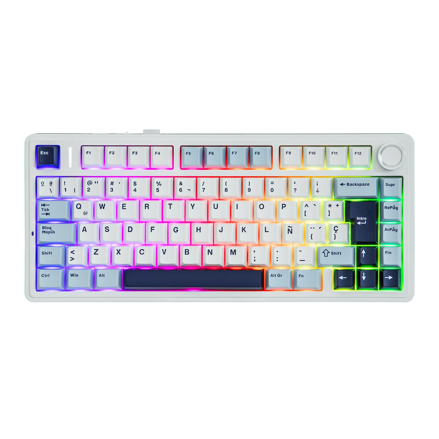 EPOMAKER AULA F75 ISO-ES 75% spagnola QWERTY Hot-Swap, tastiera meccanica da gaming cablata/Bluetooth/wireless 2.4GHz con montaggio gasket e retroilluminazione RGB