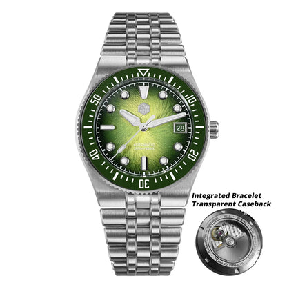 Orologio subacqueo di lusso da uomo San Martin 40mm, Miyota 9015, quadrante smaltato sunburst, automatico meccanico, impermeabile 200m, SN0148